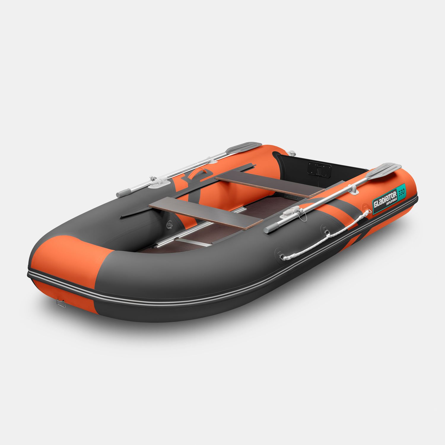 картинка Надувная лодка GLADIATOR B330 оранжево-темносерый 